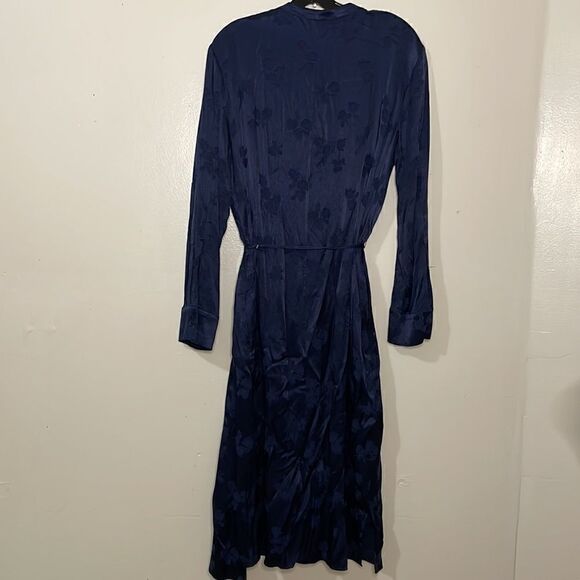 NWT VINCE TULIP JAQUERED NAVY DRESS SIZE SMALL - Picture 3 of 6